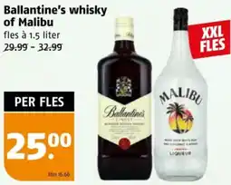 Poiesz Ballantine's whisky of Malibu aanbieding