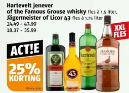 Poiesz Hartevelt jenever of the Famous Grouse whisky, Jägermeister of Licor 43 aanbieding