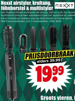 Dirk Nexxt airstyler, krultang, föhnborstel & multistyler aanbieding