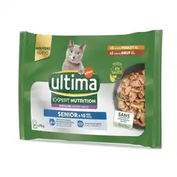 Zooplus 48x 70g Ultima Cat Expert Nutrition Senior Kip & Rund nat kattenvoer aanbieding