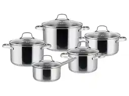 Lidl SILVERCREST Set van 5 RVS pannen aanbieding