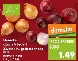 Kaufland DE Demeter dtsch./niederl. Zwiebeln, gelb oder rot aanbieding