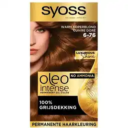 Trekpleister Syoss Oleo Intense 6-76 Warm Koperblond Haarkleuring aanbieding