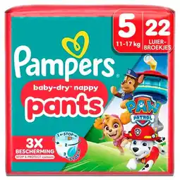 Trekpleister Pampers Baby-Dry Paw Patrol Pants Maat 5 Luierbroekjes aanbieding