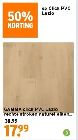 GAMMA GAMMA click PVC Lazio rechte stroken naturel eiken houtlook aanbieding
