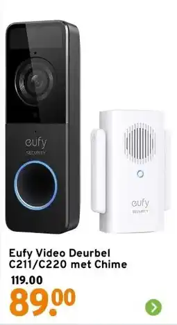 GAMMA Eufy Video Deurbel C211/C220 met Chime aanbieding