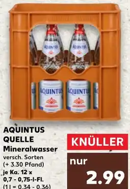 Kaufland DE Aquintus quelle Mineralwasser aanbieding