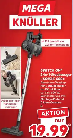 Kaufland DE SWITCH ON 2-in-1-Staubsauger SOHZK 600 aanbieding