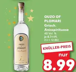 Kaufland DE Ouzo of Plomari Griech. Anisspirituose aanbieding