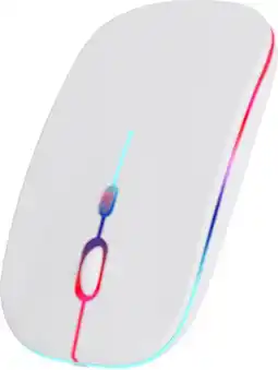 Bol.com Nuvance - Draadloze Muis LED - Bluetooth - Ergonomisch - Laptop en gaming - Draadloos - Wit aanbieding