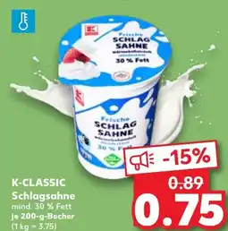 Kaufland DE K-CLASSIC Schlagsahne aanbieding