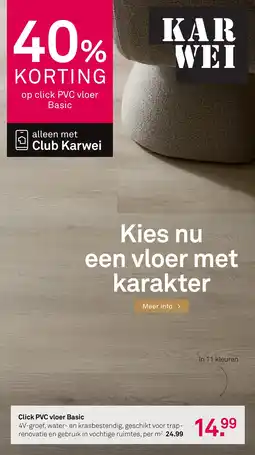 Karwei Click PVC vloer Basic aanbieding