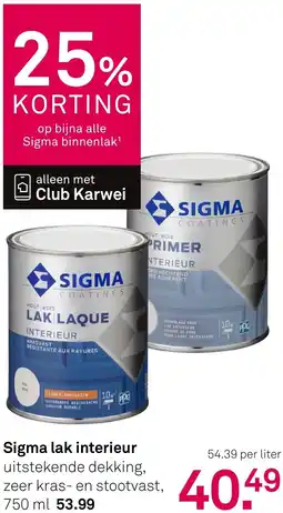 Karwei Sigma lak interieur aanbieding
