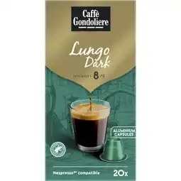 Albert Heijn Caffè Gondoliere Lungo dark capsules aanbieding