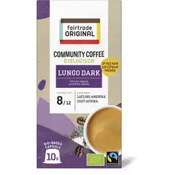 Albert Heijn Fairtrade Original Community coffee lungo dark capsules aanbieding