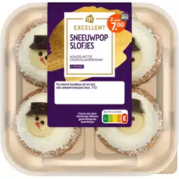 Albert Heijn AH Excellent Sneeuwpop slofjes kokos witte chocolade aanbieding
