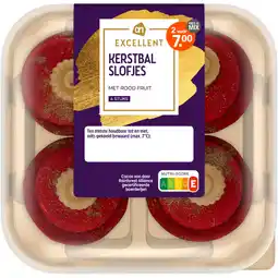 Albert Heijn AH Excellent Kerstbal slofjes met rood fruit aanbieding