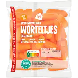Albert Heijn AH Geschrapte worteltjes grootverpakking aanbieding