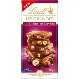 Albert Heijn Lindt Les grandes 34% noisettes & raisins aanbieding