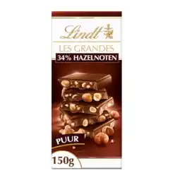 Albert Heijn Lindt Les grandes pure chocolade hazelnoot aanbieding