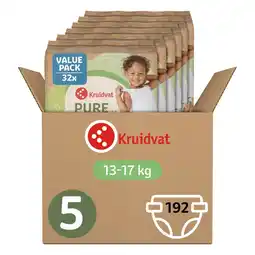Kruidvat Kruidvat Pure & Soft Maat 5 Luiers Volumedoos aanbieding