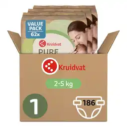 Kruidvat Kruidvat Pure & Soft Maat 1 Luiers Volumedoos aanbieding