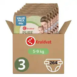 Kruidvat Kruidvat Pure & Soft Maat 3 Luiers Volumedoos aanbieding