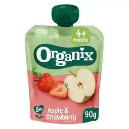 Kruidvat Organix Bio 4M+ Appel en Aardbei Knijpzakje aanbieding