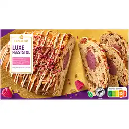 Albert Heijn AH Excellent Luxe stol framboos witte chocolade aanbieding