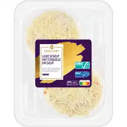 Albert Heijn AH Excellent Luxe schelp met coquille en zalm aanbieding