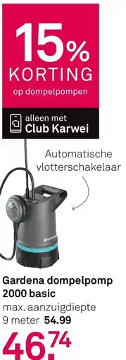 Karwei Gardena dompelpomp 2000 basic aanbieding