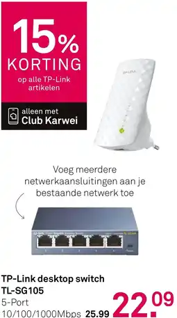 Karwei TP-Link desktop switch TL-SG105 aanbieding