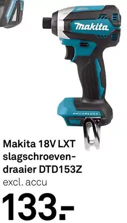 Karwei Makita 18V LXT slagschroevendraaier DTD153Z aanbieding