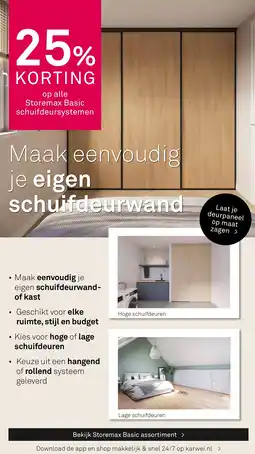 Karwei Op alle Storemax Basic schuifdeursystemen aanbieding