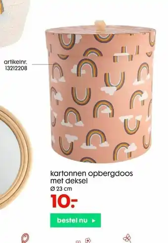 HEMA Kartonnen opbergdoos met deksel 23 cm aanbieding