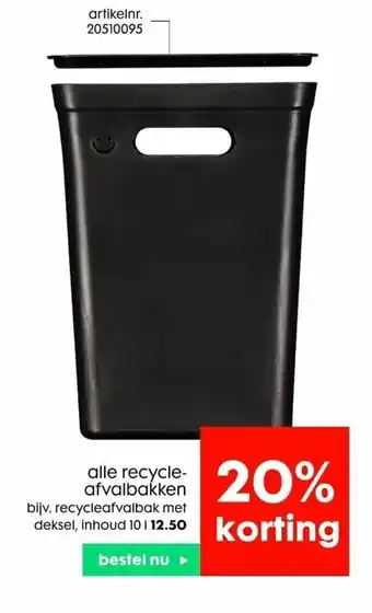 HEMA Alle recycleadvalbakken bijv. recycleafvalbak met deksel, inhoud 10 aanbieding