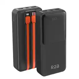 ANWB R2B Powerbank 20000 mAh met Ingebouwde Kabels Zwart aanbieding