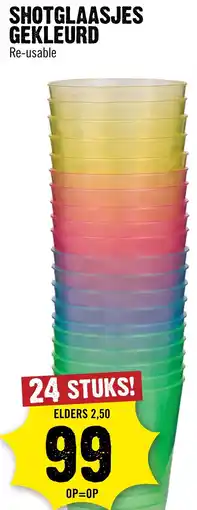Dirck 3 Shotglaasjes gekleurd Re-usable aanbieding