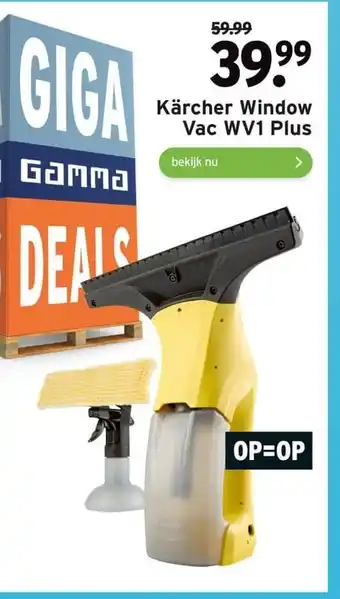 GAMMA Kärcher Window Vac WV1 Plus aanbieding