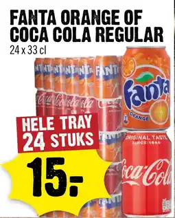 Dirck 3 Fanta orange of coca cola regular aanbieding