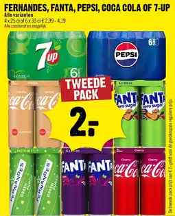 Dirck 3 Fernandes, fanta, pepsi, coca cola of 7-up aanbieding
