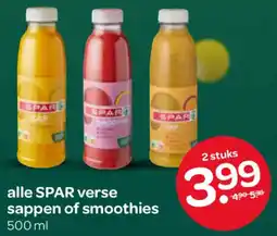 Spar Alle SPAR verse sappen of smoothies aanbieding