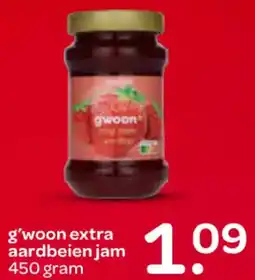 Spar G'woon extra aardbeien jam aanbieding