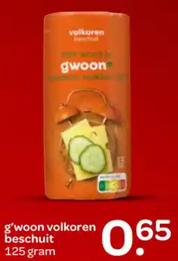 Spar G'woon volkoren beschuit aanbieding