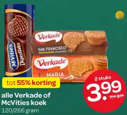 Spar Alle Verkade of McVities koek aanbieding