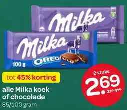 Spar Alle Milka koek of chocolade aanbieding