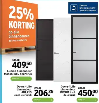 GAMMA 25% KORTING op alle binnendeuren ook op maatwerk aanbieding