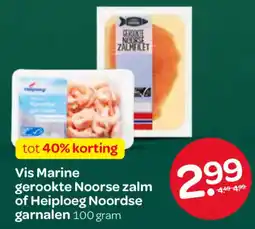 Spar Vis Marine gerookte Noorse zalm of Heiploeg Noordse garnalen aanbieding