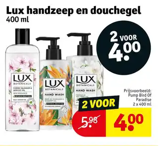 Kruidvat Lux handzeep en douchegel 400 ml aanbieding