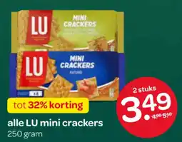 Spar Alle LU mini crackers aanbieding